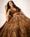 Lehenga - Crop Top Wine 072A